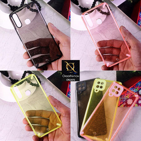 Xiaomi Mi Note 10 Pro Cover - Yellow - New Soft Border Glitter Dust Color Transparent Camera Protection Case - Glitter Does Not Move