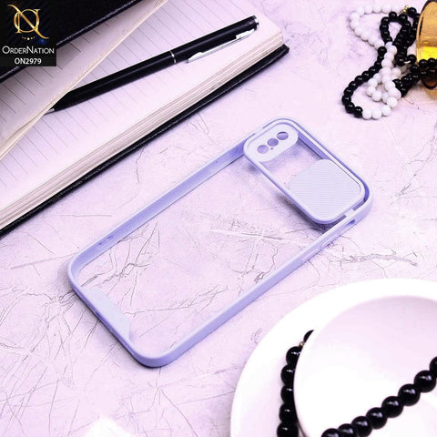 iPhone XS Max Cover - Purple - Transparent Matte Shockproof Camera Slide Protection Case