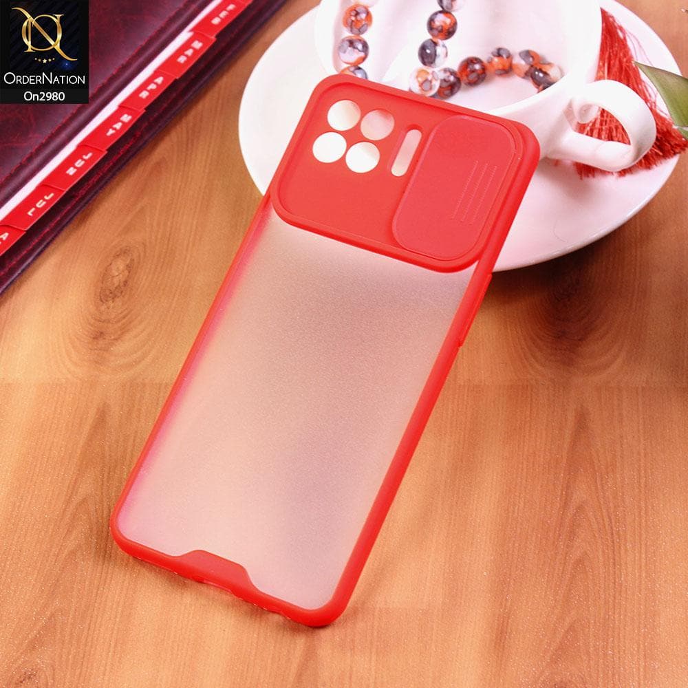 Oppo F17 Pro - Red - New Soft Semi Transparent Camera Slide Case