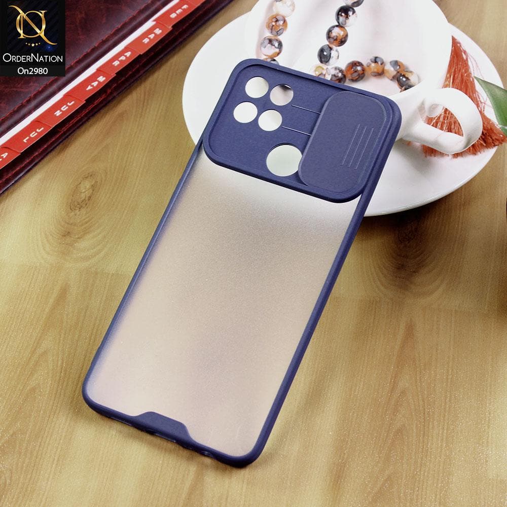 Oppo A15s - Blue - New Soft Semi Transparent Camera Slide Case