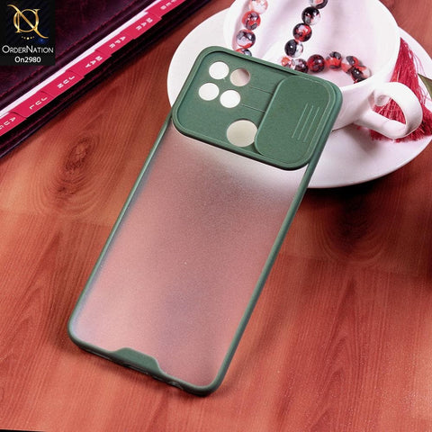 Oppo A15s - Green - New Soft Semi Transparent Camera Slide Case