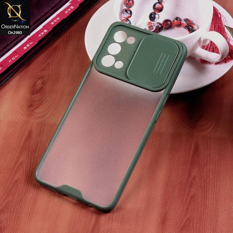 Oppo Reno 5 5G - Green - New Soft Semi Transparent Camera Slide Case