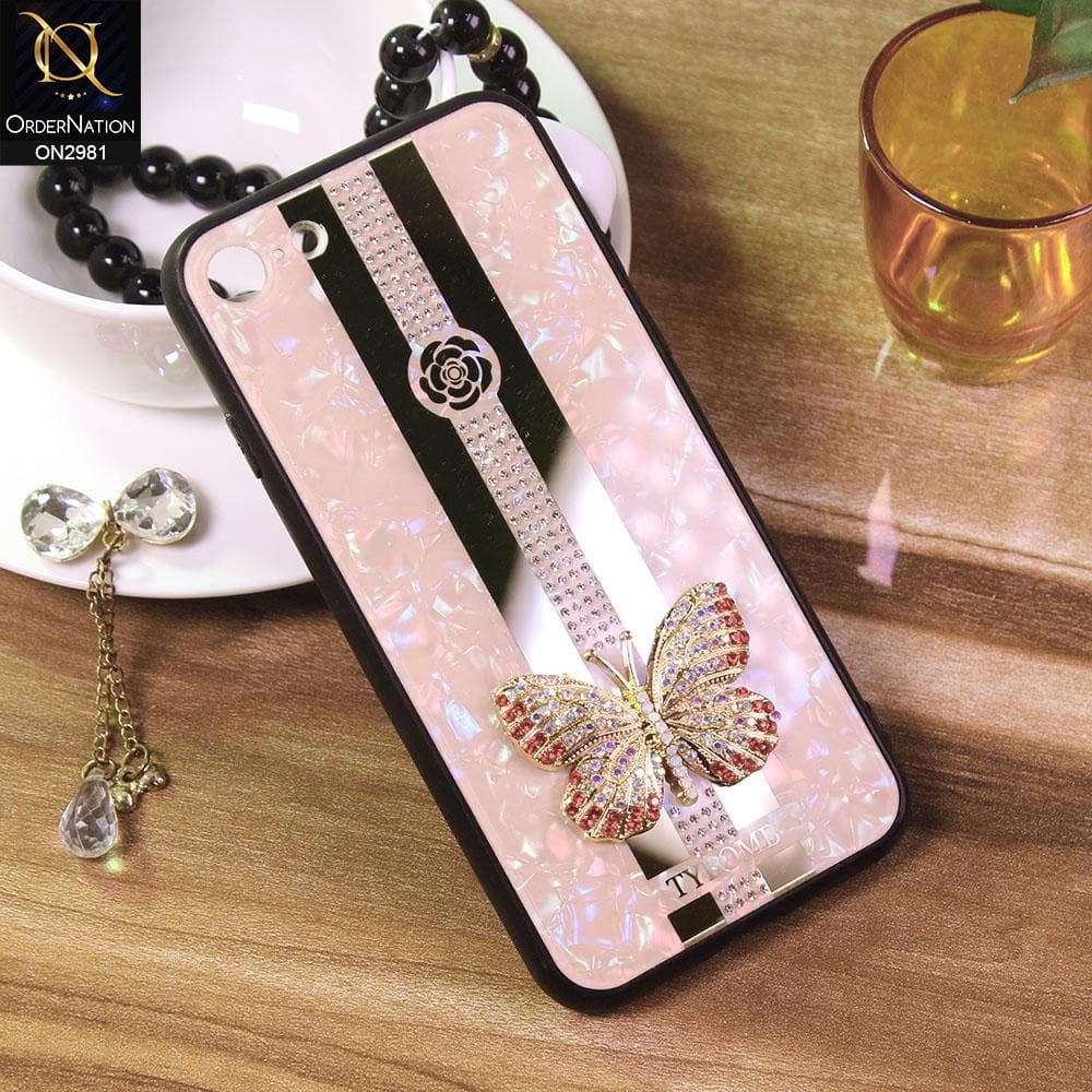 iPhone 8 / 7 Cover - Pink - Girlish Beautiful Butterfly Tybomb Style Back Shell Soft Case