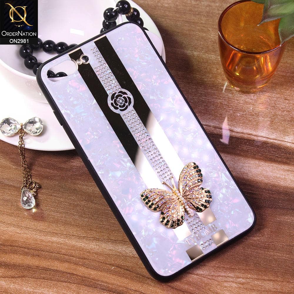 iPhone 8 Plus / 7 Plus Cover - White - Girlish Beautiful Butterfly Tybomb Style Back Shell Soft Case