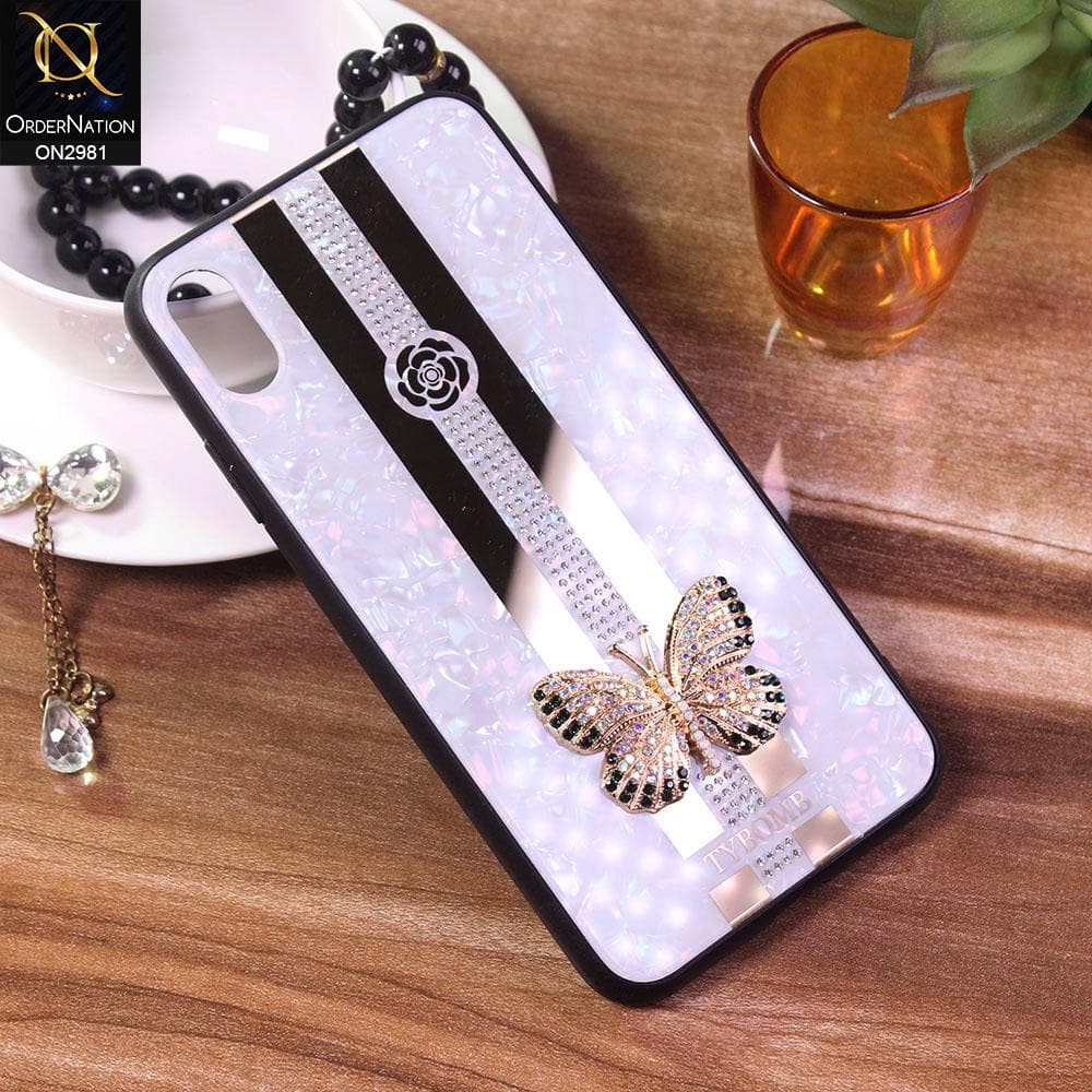 iPhone XS / X Cover - White - Girlish Beautiful Butterfly Tybomb Style Back Shell Soft Case