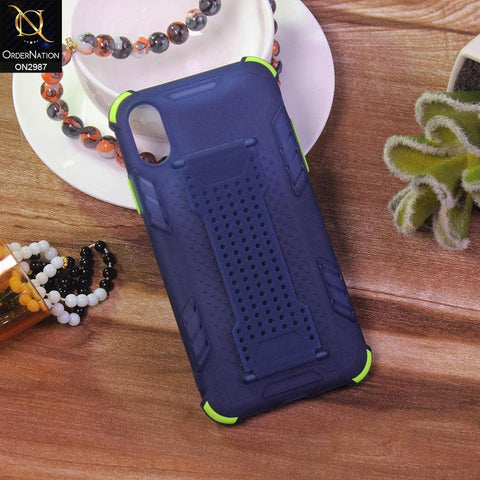 iPhone XS / X Cover - Blue - New Style Soft Finger Grip Holder soft Case