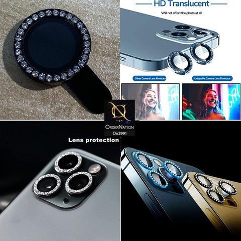 iPhone 13 Pro Max - New Girlish Diamond Rhinestones Inlaid Camera Lens Rings Protector