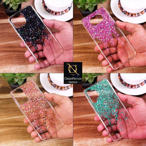 Vivo Y51 (2020 December) Cover - Sea Green - Dry Sparkling Bling Glitter Soft Silicone Case (Glitter Does Not Move)