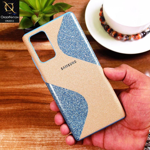 Samsung Galaxy Note 20 Cover - Blue - New Glossy Glitter Wavy Style Soft TPU Case