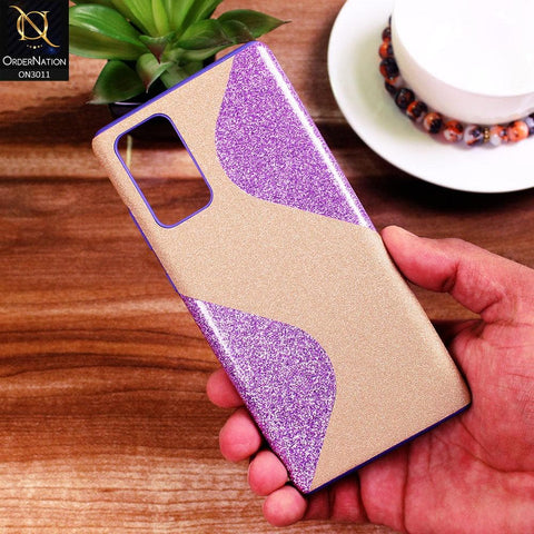 Samsung Galaxy Note 20 Cover - Purple - New Glossy Glitter Wavy Style Soft TPU Case