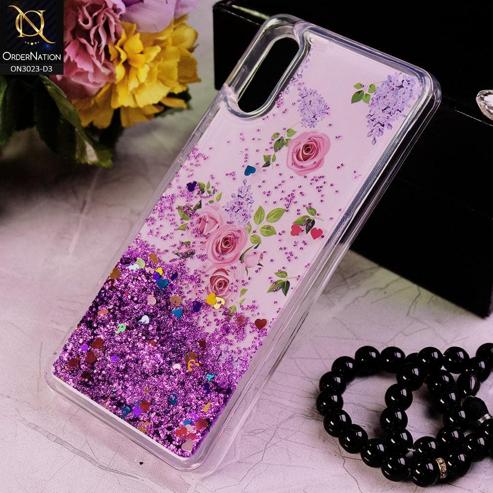 Samsung Galaxy A02 Cover - Design 3 - Trendy Bling Liquid Glitter Soft Case