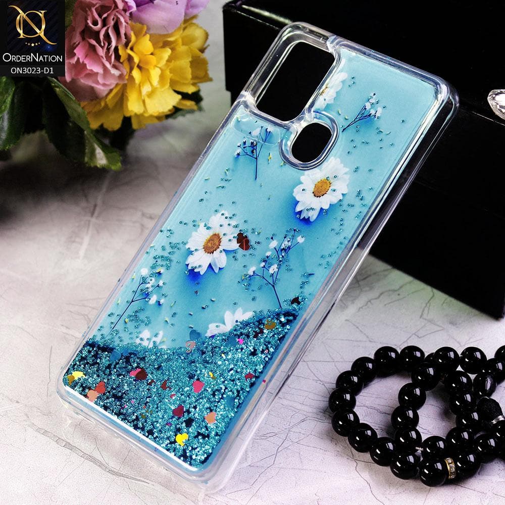 Samsung Galaxy A21s Cover - Design 1 - Trendy Bling Liquid Glitter Soft Case