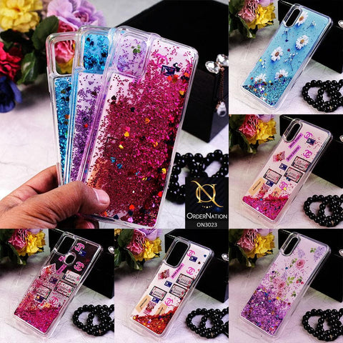 Samsung Galaxy A21s Cover - Design 1 - Trendy Bling Liquid Glitter Soft Case