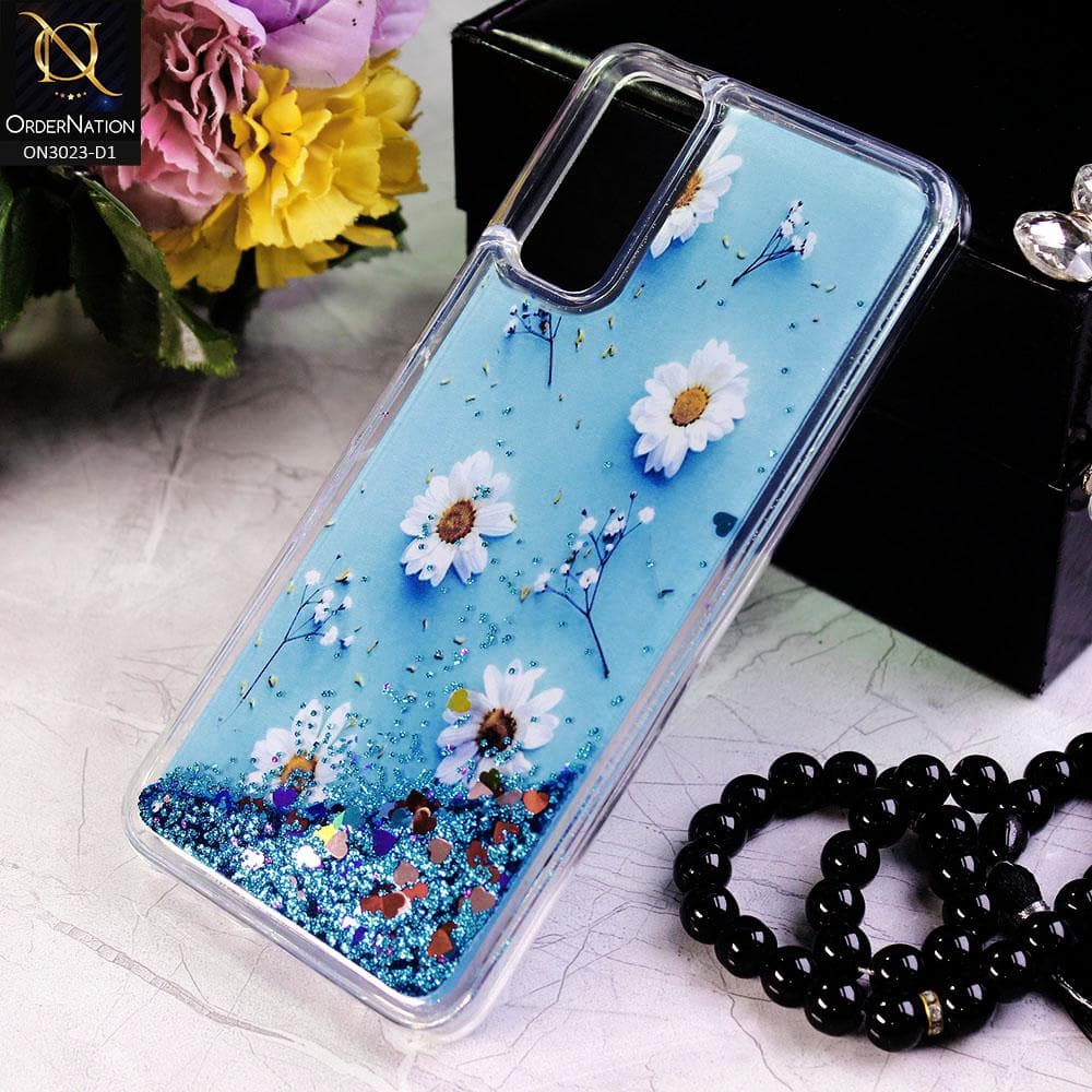 Vivo Y12s Cover - Design 1 - Trendy Bling Liquid Glitter Soft Case