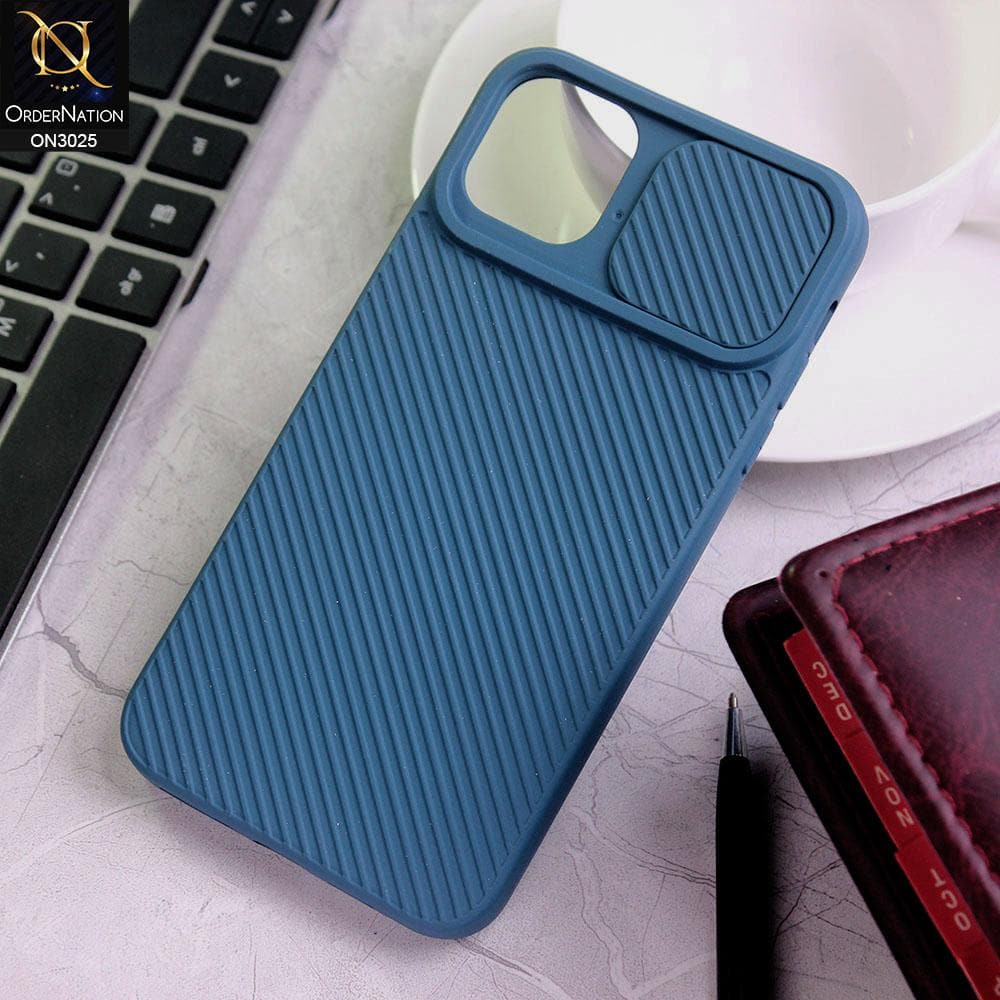 iPhone 11 Pro Cover - Blue - Premium Quality Shock Proof Camera Slider Soft Case