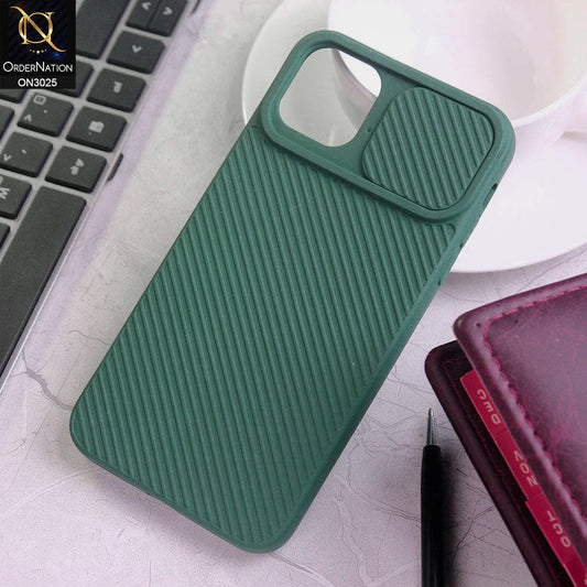 iPhone 11 Pro Cover - Dark Green - Premium Quality Shock Proof Camera Slider Soft Case