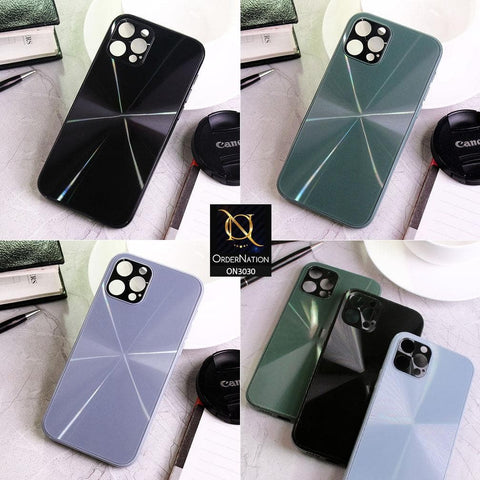 iPhone XS / X Cover - Black - Radiant Diamond Ray Reflective Aluminum Furnish Soft Borders Glass Cases