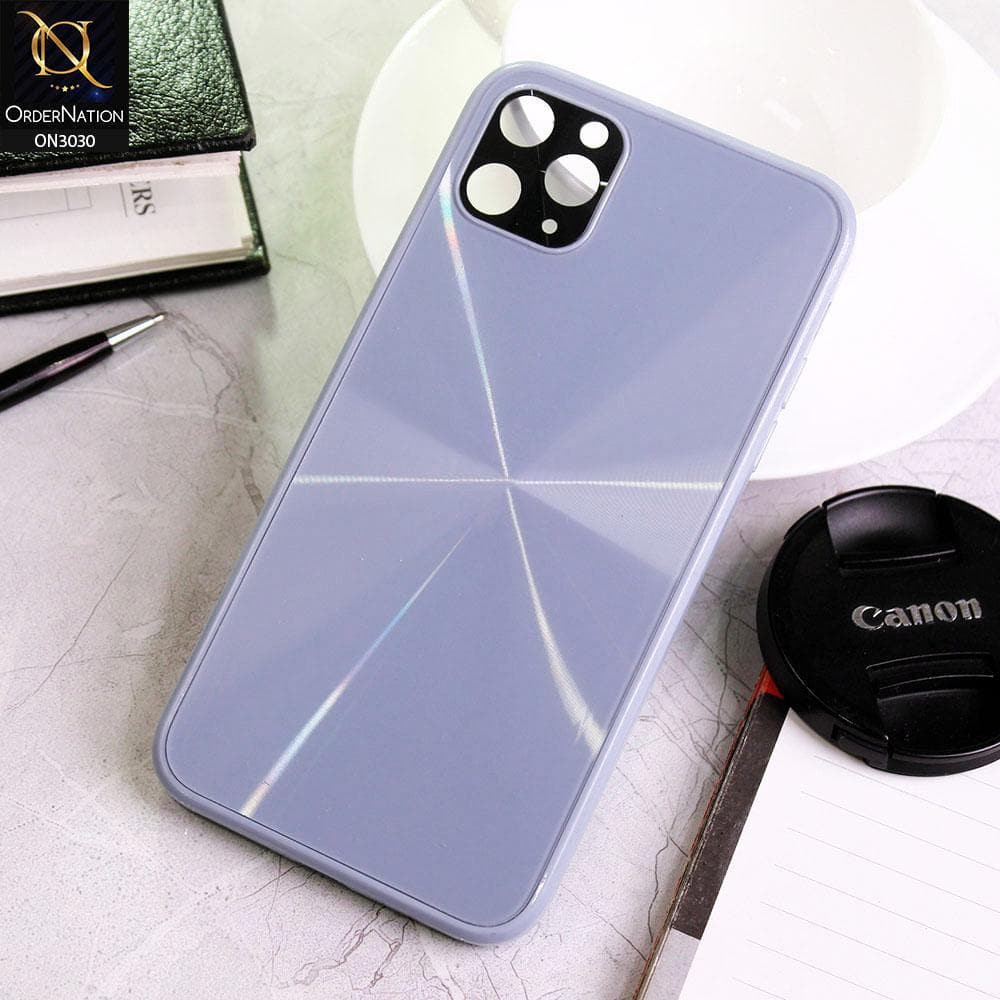 iPhone 11 Pro Cover - Gray - Radiant Diamond Ray Reflective Aluminum Furnish Soft Borders Glass Cases