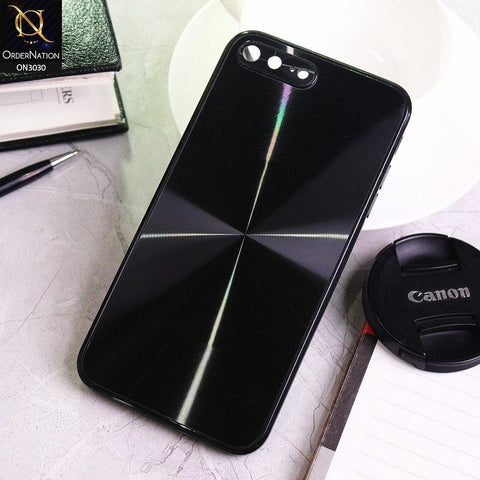 iPhone 8 Plus / 7 Plus Cover - Black - Radiant Diamond Ray Reflective Aluminum Furnish Soft Borders Glass Cases