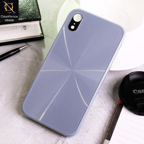 iPhone XR Cover - Gray - Radiant Diamond Ray Reflective Aluminum Furnish Soft Borders Glass Cases