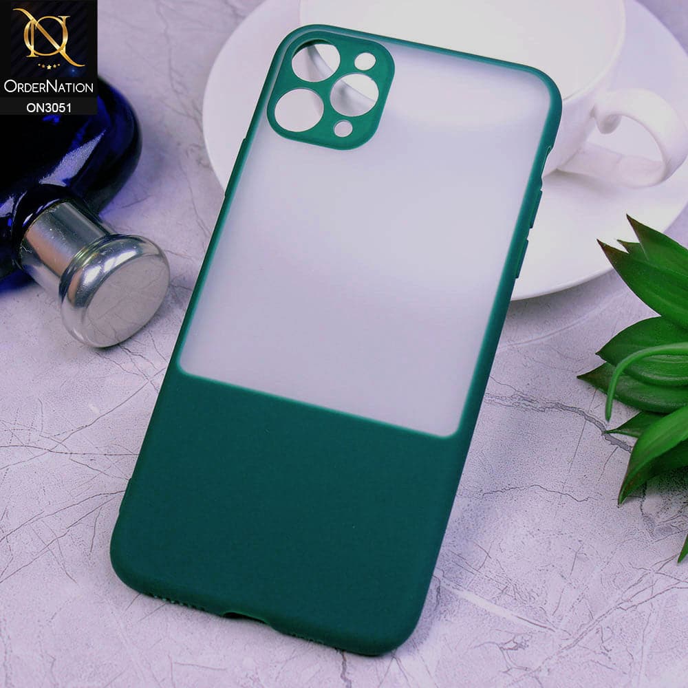 iPhone 11 Pro Cover - Green - Duo Protection Semi Transparent Case