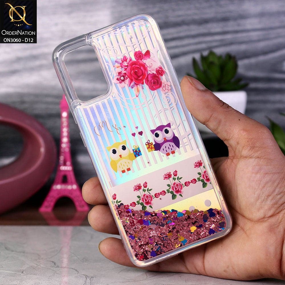 Samsung Galaxy A02s Cover - Design 12 - Trendy Moving Liquid Glitter Shine Soft Borders Case