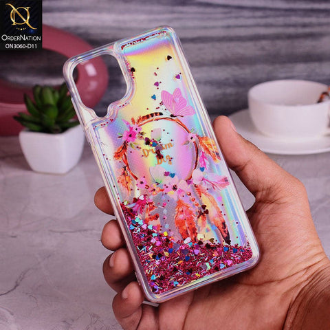 Samsung Galaxy M22 Cover - Design 11 - Trendy Moving Liquid Glitter Shine Soft Borders Case