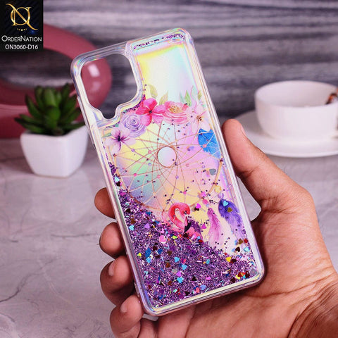 Samsung Galaxy M22 Cover - Design 16 - Trendy Moving Liquid Glitter Shine Soft Borders Case