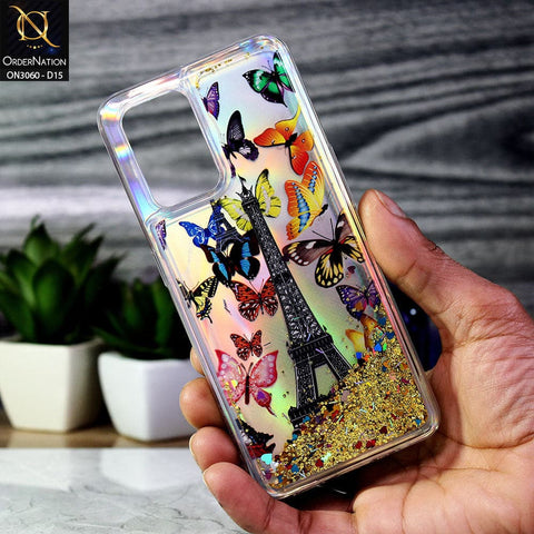 Oppo A74 Cover - Design 15 - Trendy Moving Liquid Glitter Shine Soft Borders Case