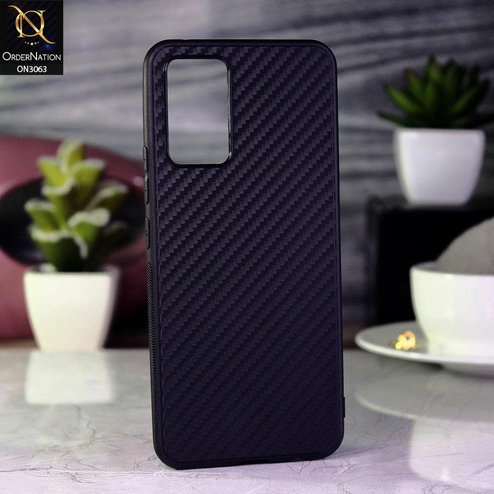 Vivo V21e Cover - Black - Carbon Fiber Camera Protection Soft Case