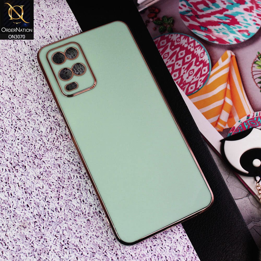 Oppo A16 Cover - Aqua  - Side Colour Borders camera Protection Soft TPU Transparent Case