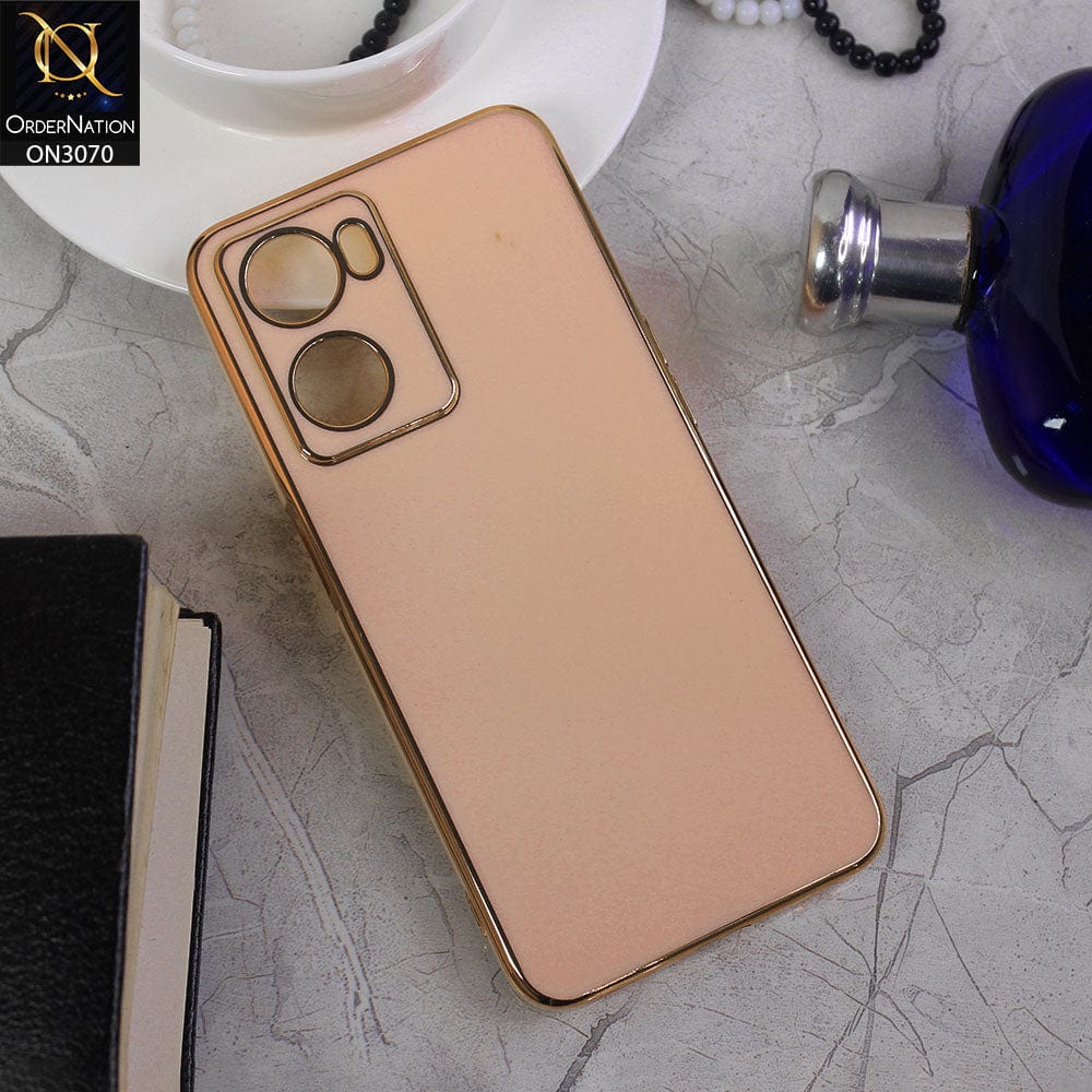 Oppo A77 4G Cover - Pink - Side Colour Borders camera Protection Soft TPU Transparent Case