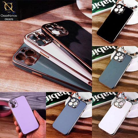 iPhone 12 Pro Cover - White - Electroplating Silk Shiny Soft Case With Camera Protection