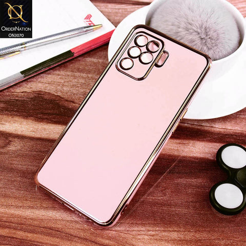 Oppo A94 Cover - Pink - Electroplating Silk Shiny Soft Case With Camera Protection