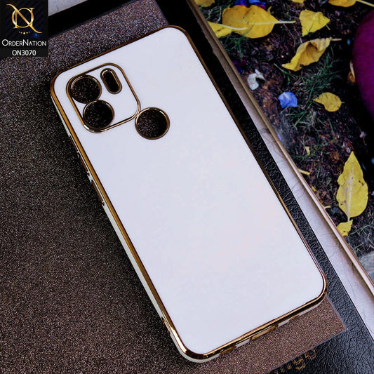 Xiaomi Poco C50 Cover - White - Electroplating Silk Shiny Soft Case With Camera Protection