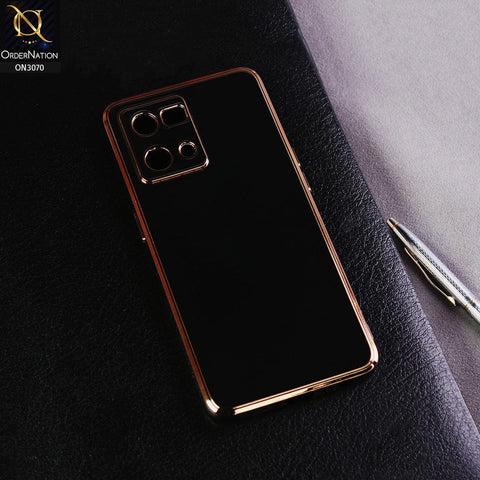 Oppo Reno 7 4G Cover - Black - Electroplating Silk Shiny Soft Case With Camera Protection