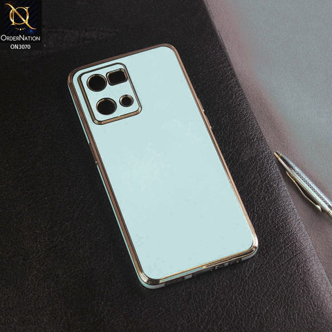 Oppo Reno 7 4G Cover - Blue - Electroplating Silk Shiny Soft Case With Camera Protection