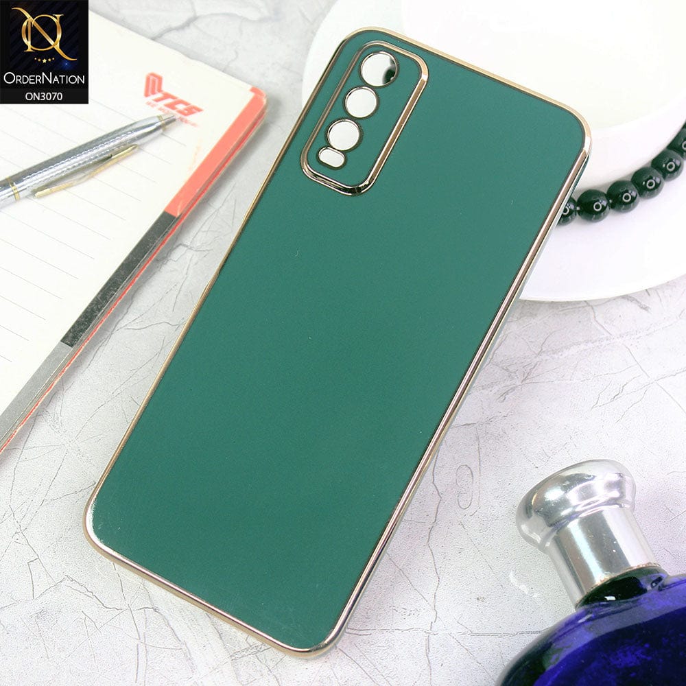 Vivo Y20 Cover - Green - Electroplating Silk Shiny Soft Case With Camera Protection