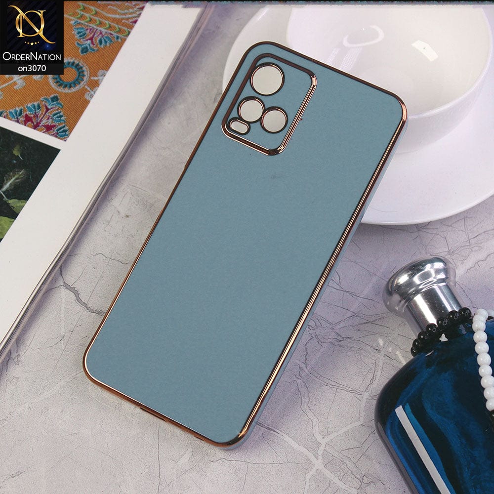 Vivo Y21a Cover - Carolina Blue - Electroplating Silk Shiny Soft Case With Camera Protection