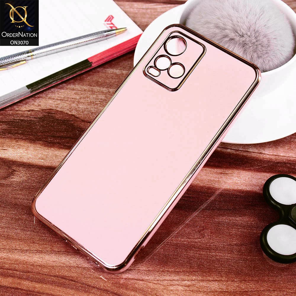 Vivo Y21 Cover - Pink - Electroplating Silk Shiny Soft Case With Camera Protection