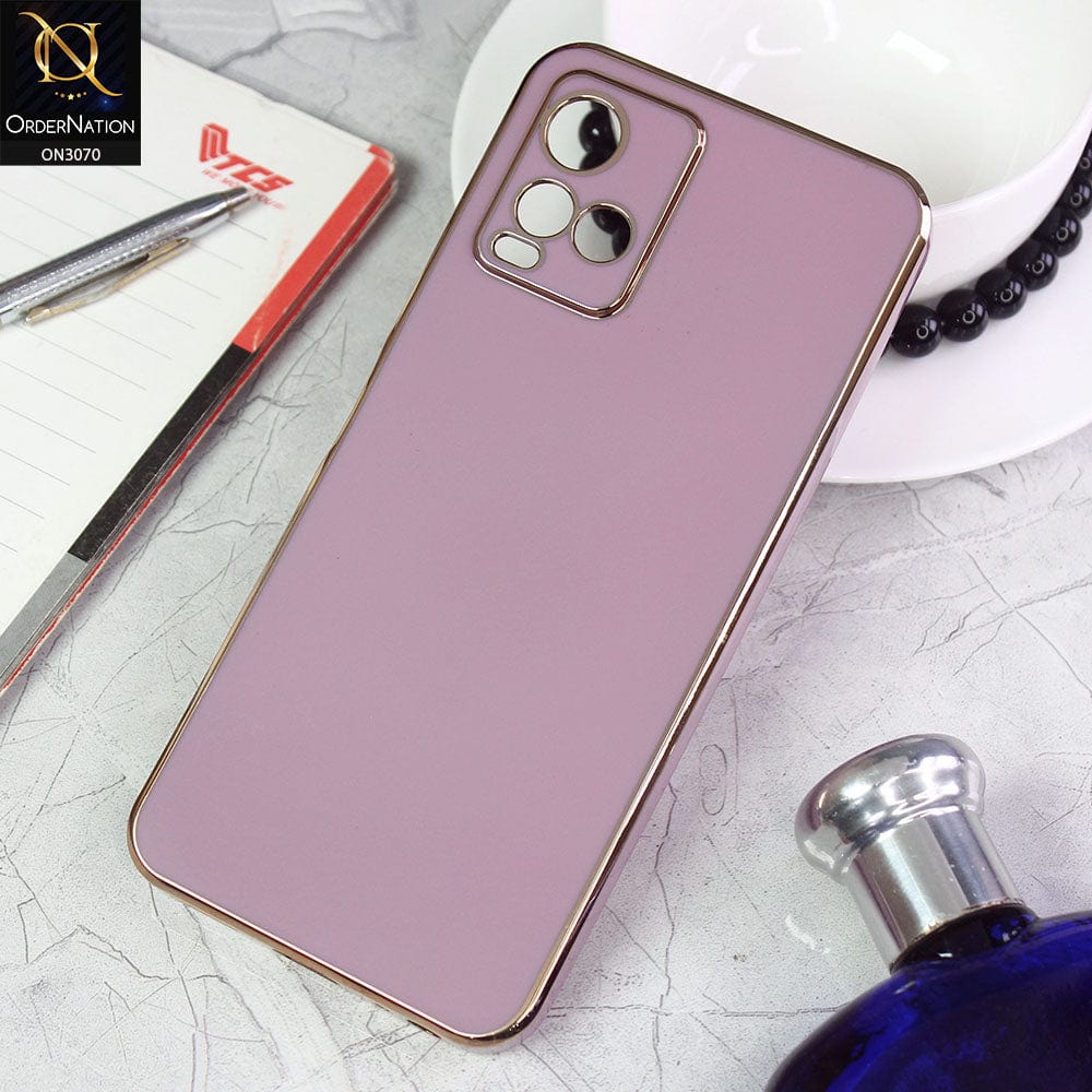 Vivo Y21G Cover - Purple - Electroplating Silk Shiny Soft Case With Camera Protection