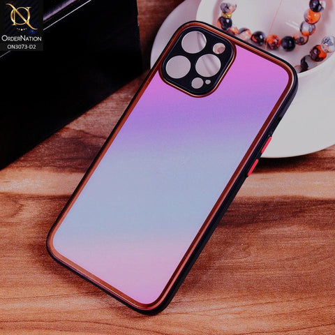 iPhone 12 Pro Max Cover - Design 2 - Rainbow Gradient Color Series Tempered Glass Soft Borders Case