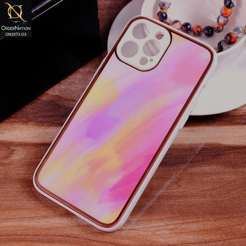 iPhone 12 Pro Max Cover - Design 3 - Rainbow Gradient Color Series Tempered Glass Soft Borders Case