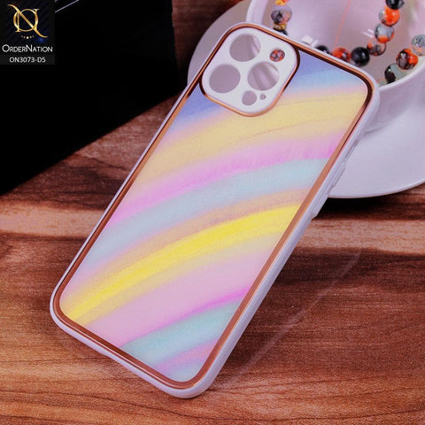 iPhone 12 Pro Max Cover - Design 5 - Rainbow Gradient Color Series Tempered Glass Soft Borders Case