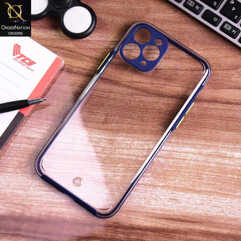 iPhone 11 Pro Cover - Blue - Soft Border Curved Diamond Clear Thin Case with Camera Protection