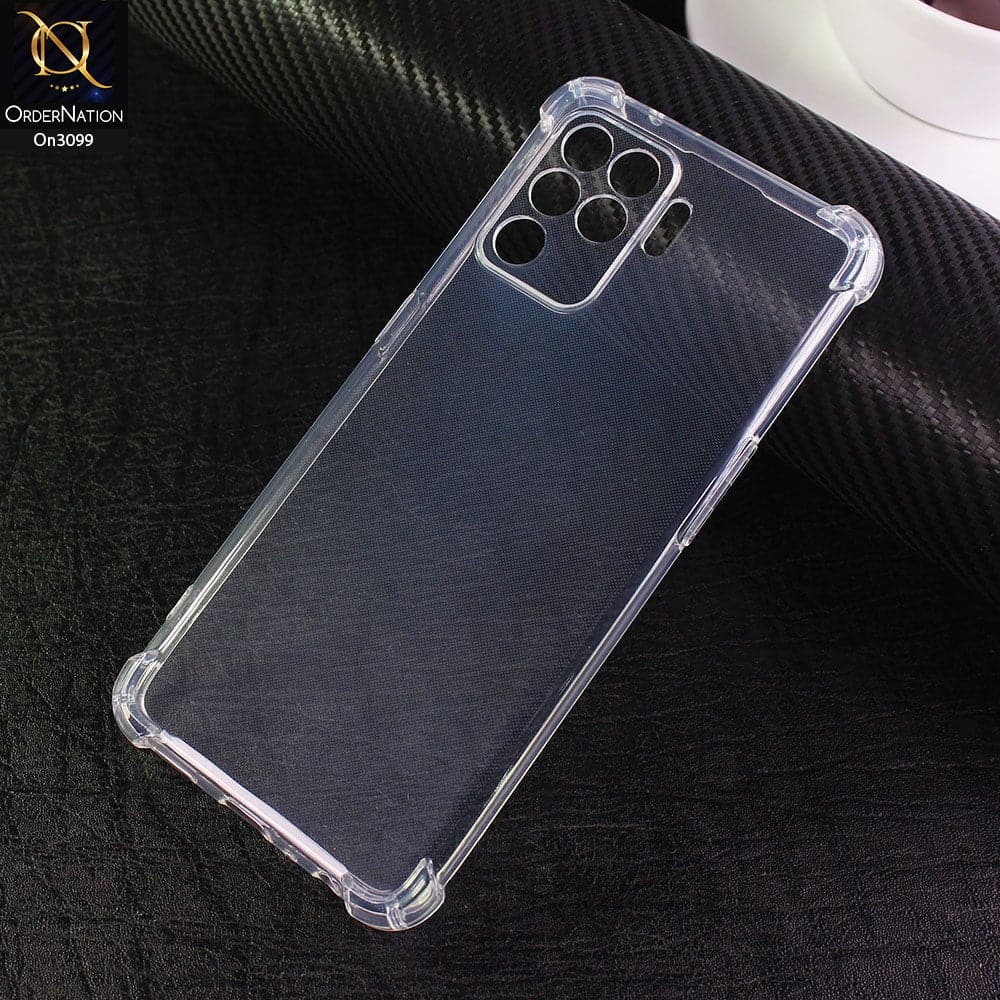 Oppo F19 Pro Cover - Soft 4D Design Shockproof Silicone Transparent Clear Camera Protection Case