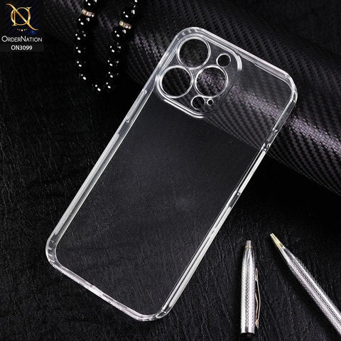 iPhone 13 Pro Cover - Soft 4D Design Shockproof Silicone Transparent Clear Camera Protection Case