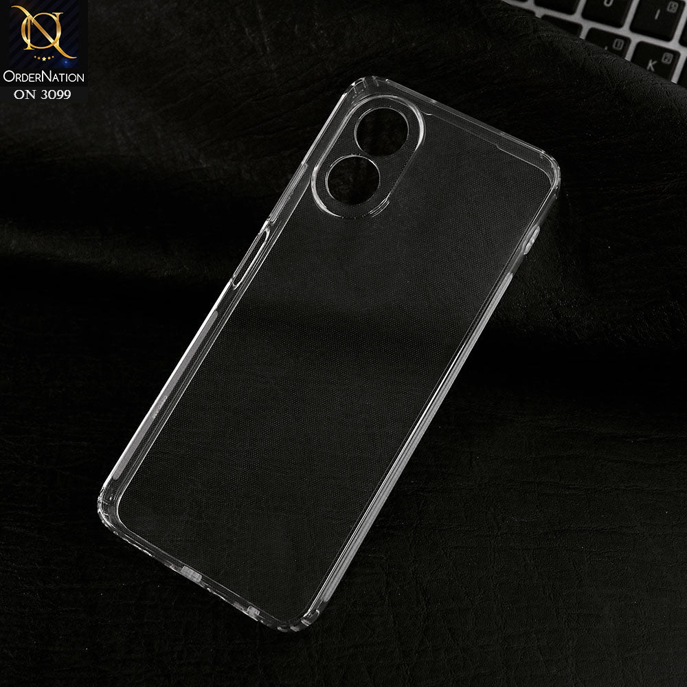 Oppo A18 Cover - Soft 4D Design Shockproof Silicone Transparent Clear Camera Protection Case