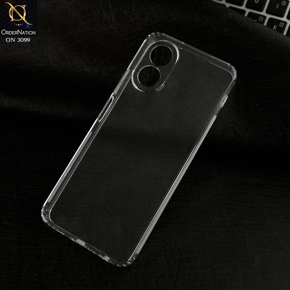 Oppo A78 4G Cover - Soft 4D Design Shockproof Silicone Transparent Clear Camera Protection Case