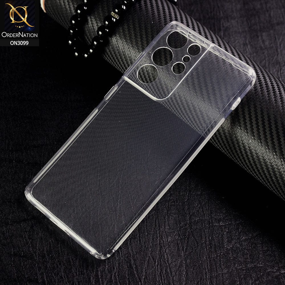 Samsung Galaxy S21 Ultra 5G Cover - Soft 4D Design Shockproof Silicone Transparent Clear Camera Protection Case